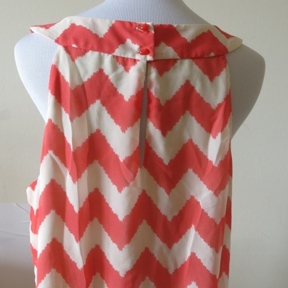 MAURICES Chevron Stripe Lined Sleeveless Top Blouse - Size 0 - Picture 5 of 7